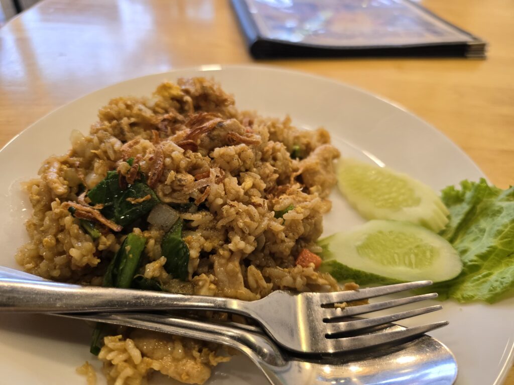 having delicious and famous Malaysian rice, in a Malaysian restaurant in Bangkok.