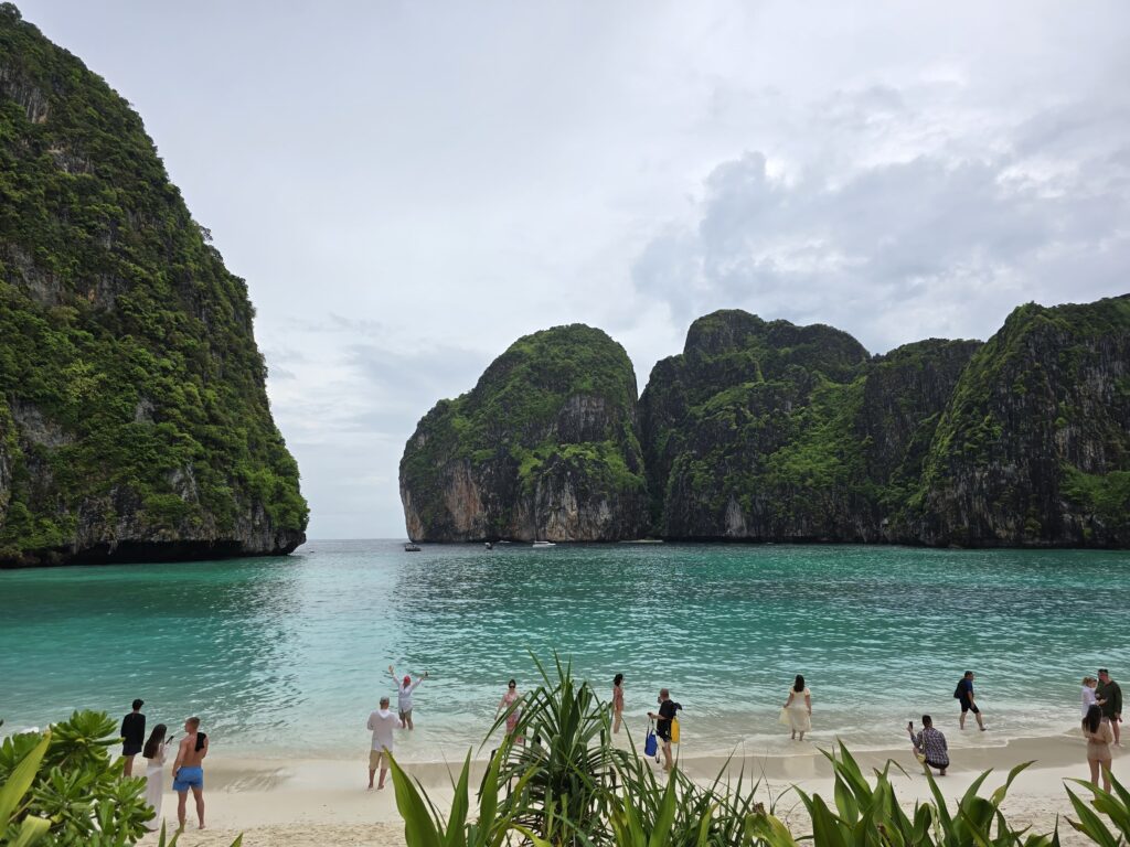 The most beautiful beach of Thailand which I've visited so far, Maya Bay, reached here on a day trip from Krabi or Phuket.