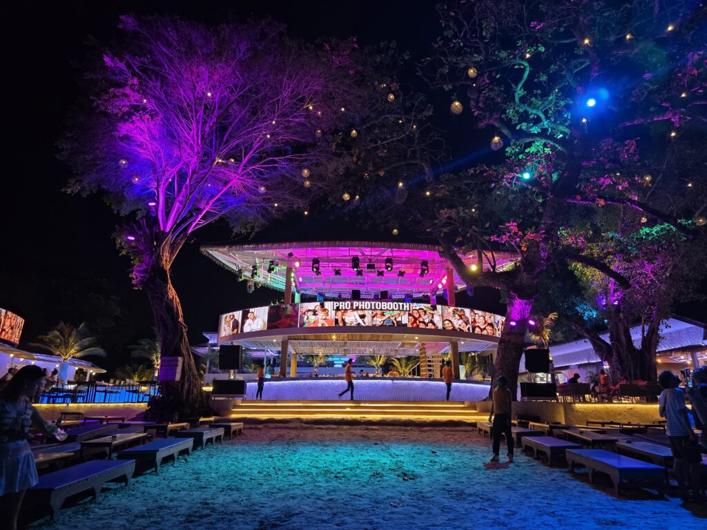 vibrant view of a night club on Chaweng beach