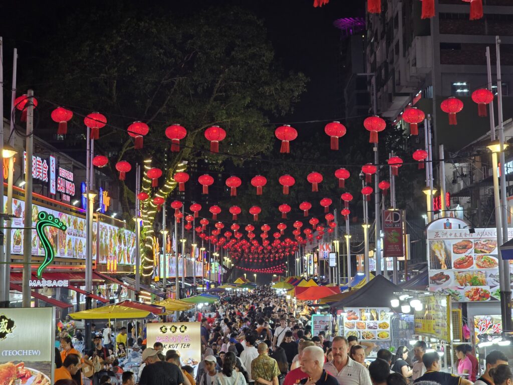 the famous Jalan Alor street of Kuala Lumpur can be seen in the picture