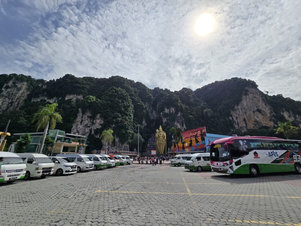 Panoramic view of the Batu cave temple in Kuala Lumpur