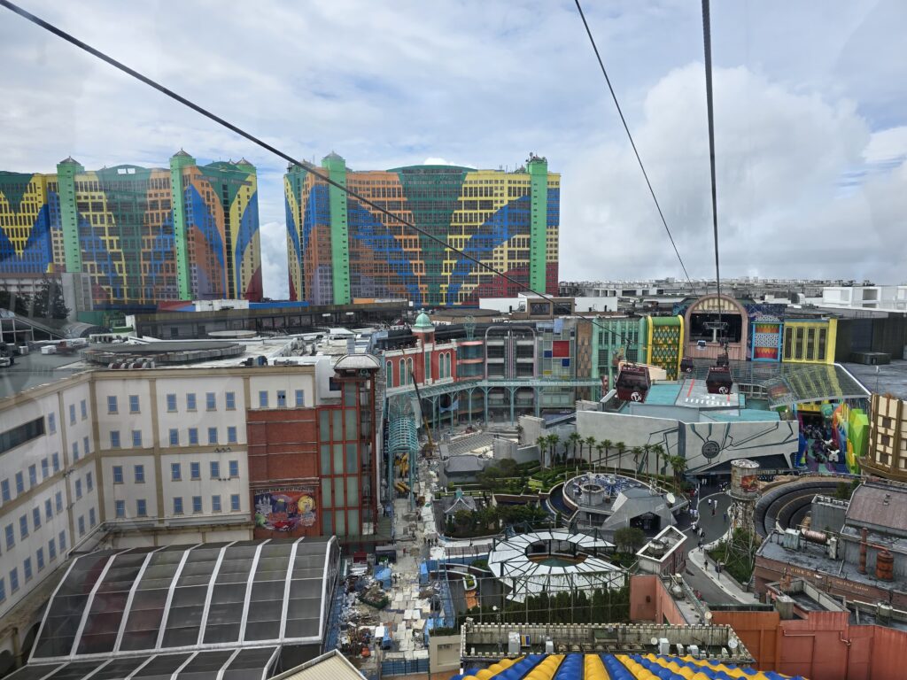 cable car is entering into the Resort at Genting Highland