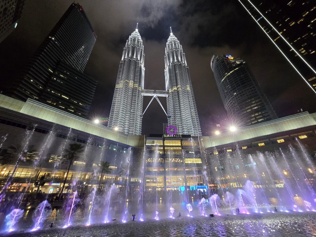 beautiful night view of the Petronas Twin towers