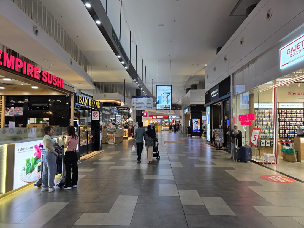 duty free area of Kuala Lumpur airport just after the security checks